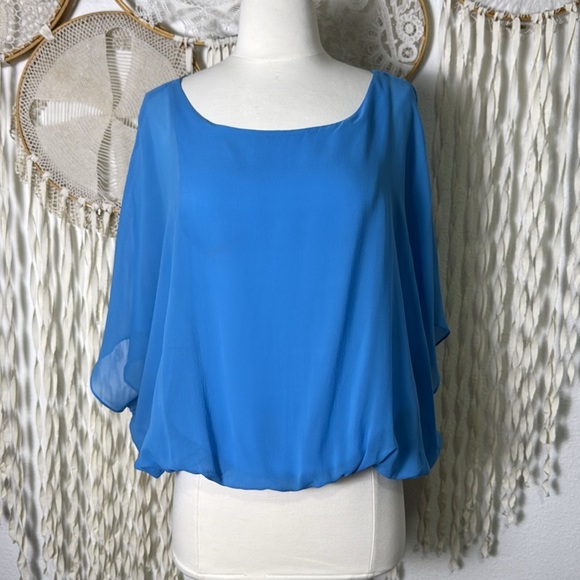Alice + Olivia Silk Chiffon Kimono Sleeve Blouse Size XS - Picture 1 of 14